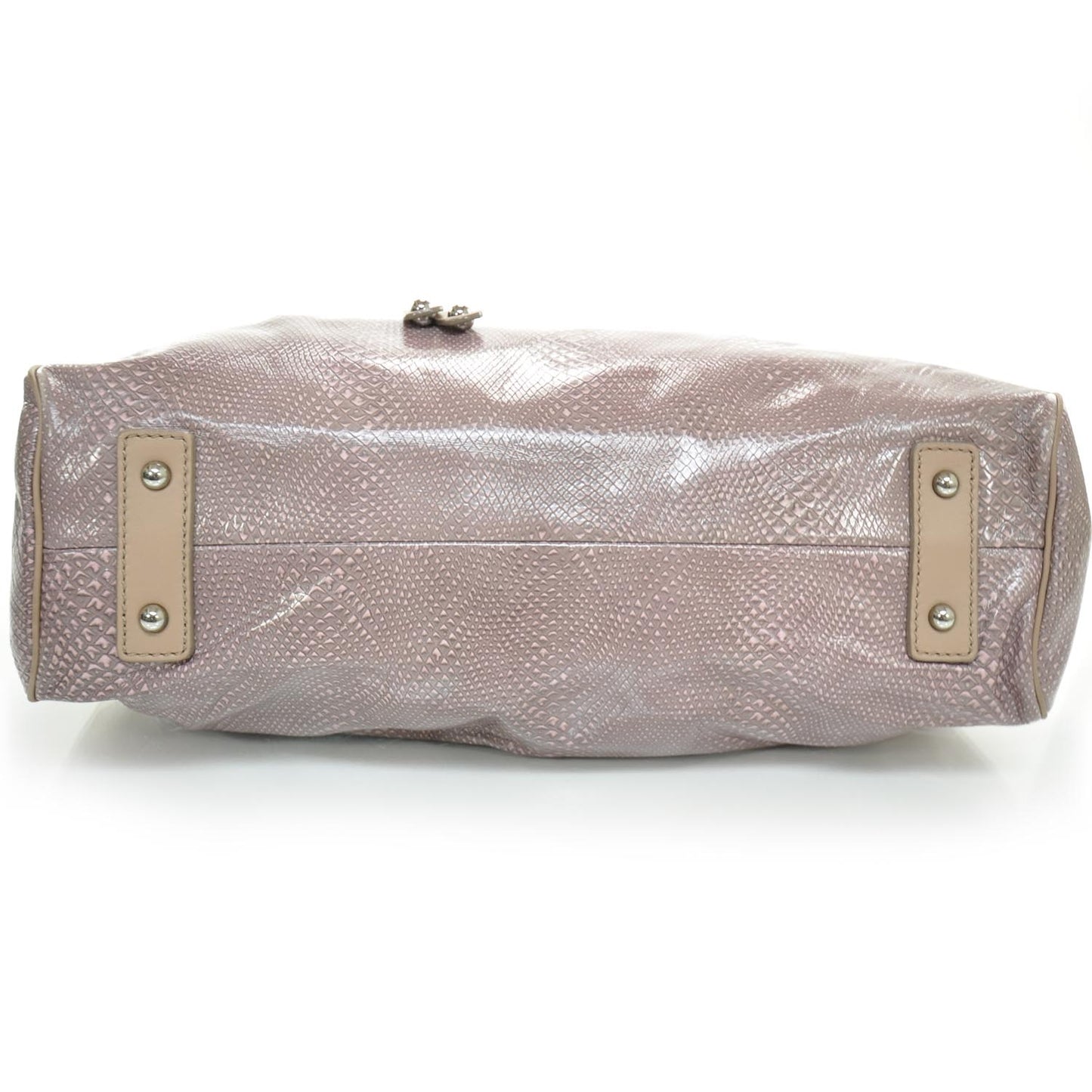 Snakeskin Embossed Leather Stam Pink