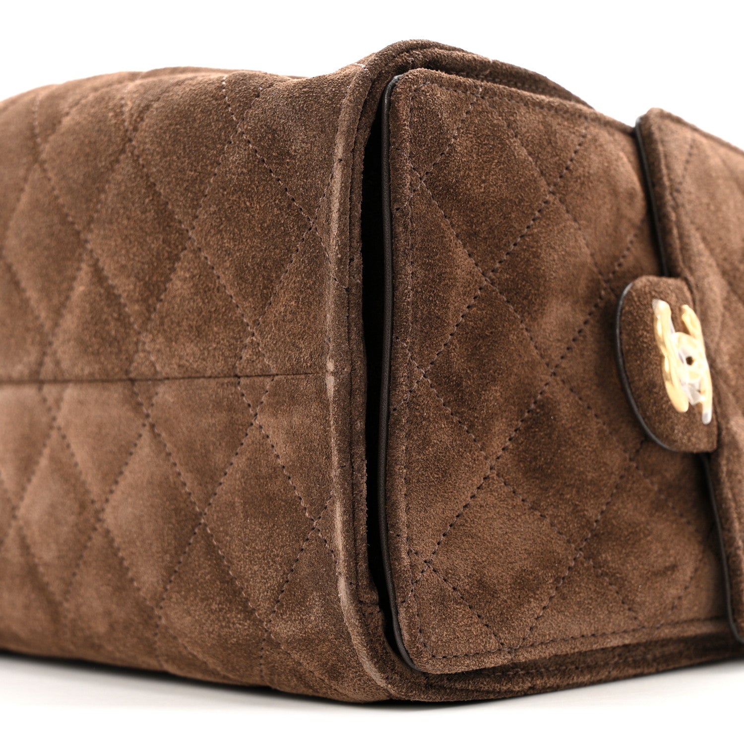 Chanel Suede Quilted Small Chanel 25 Handbag Dark Brown 10 of 12