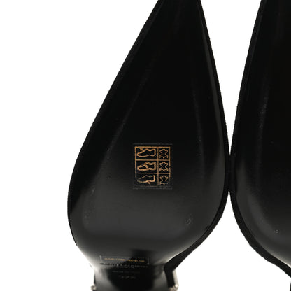 Saint Laurent Suede Chain Trim Pumps 37.5 Black 8 of 12