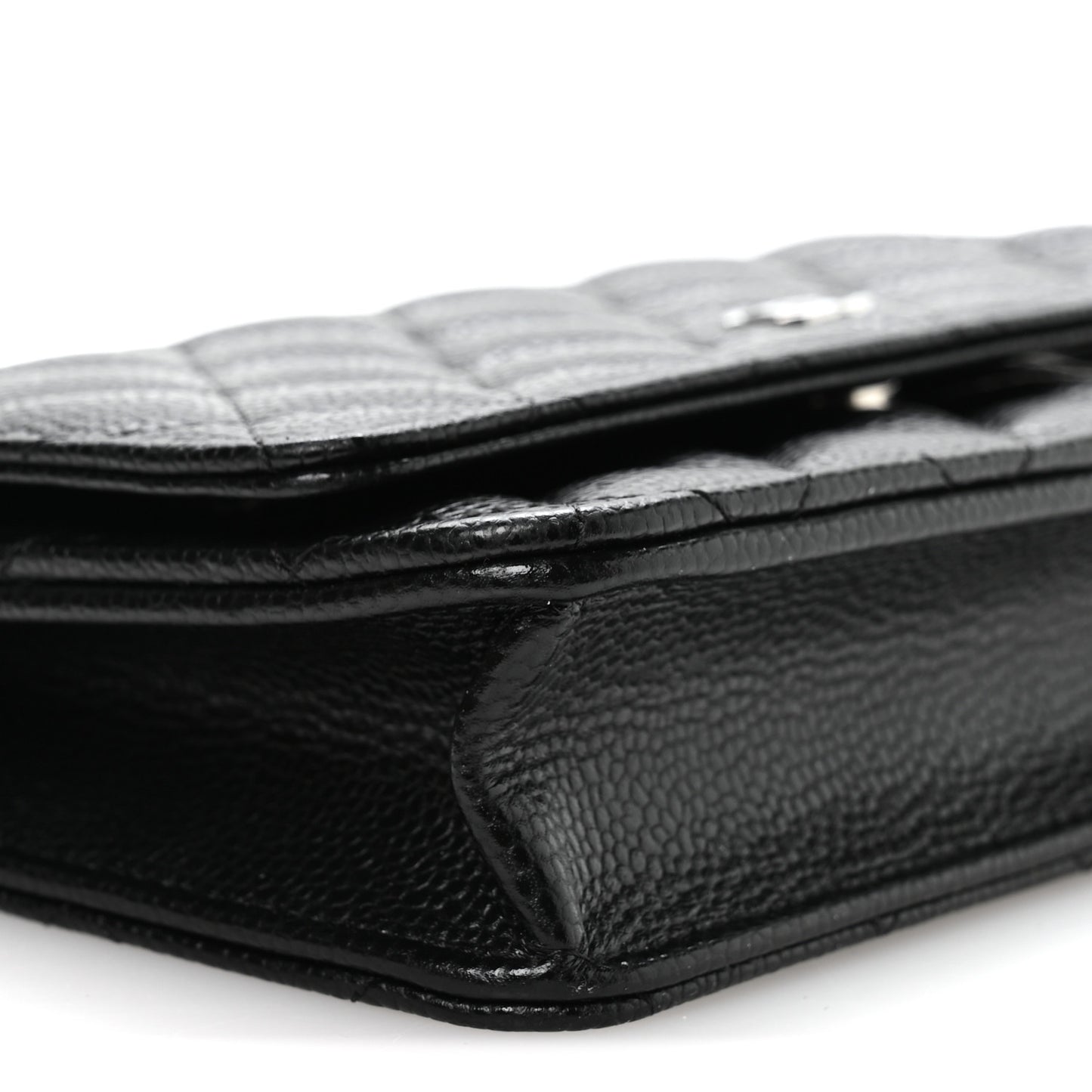 Lambskin Quilted Wallet On Chain WOC Black