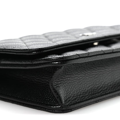 Chanel Lambskin Quilted Wallet On Chain WOC Black 10 of 12