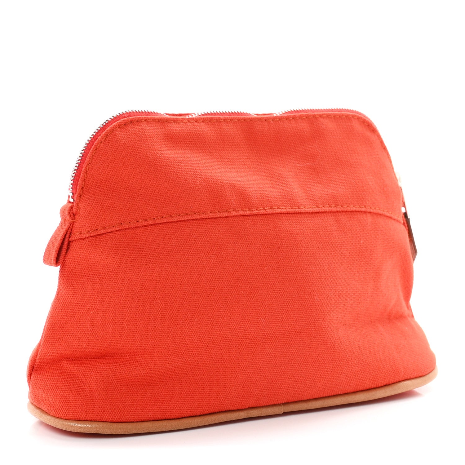 Hermes Cotton Canvas Mini Bolide Travel Cosmetic Pouch Feu 3 of 8