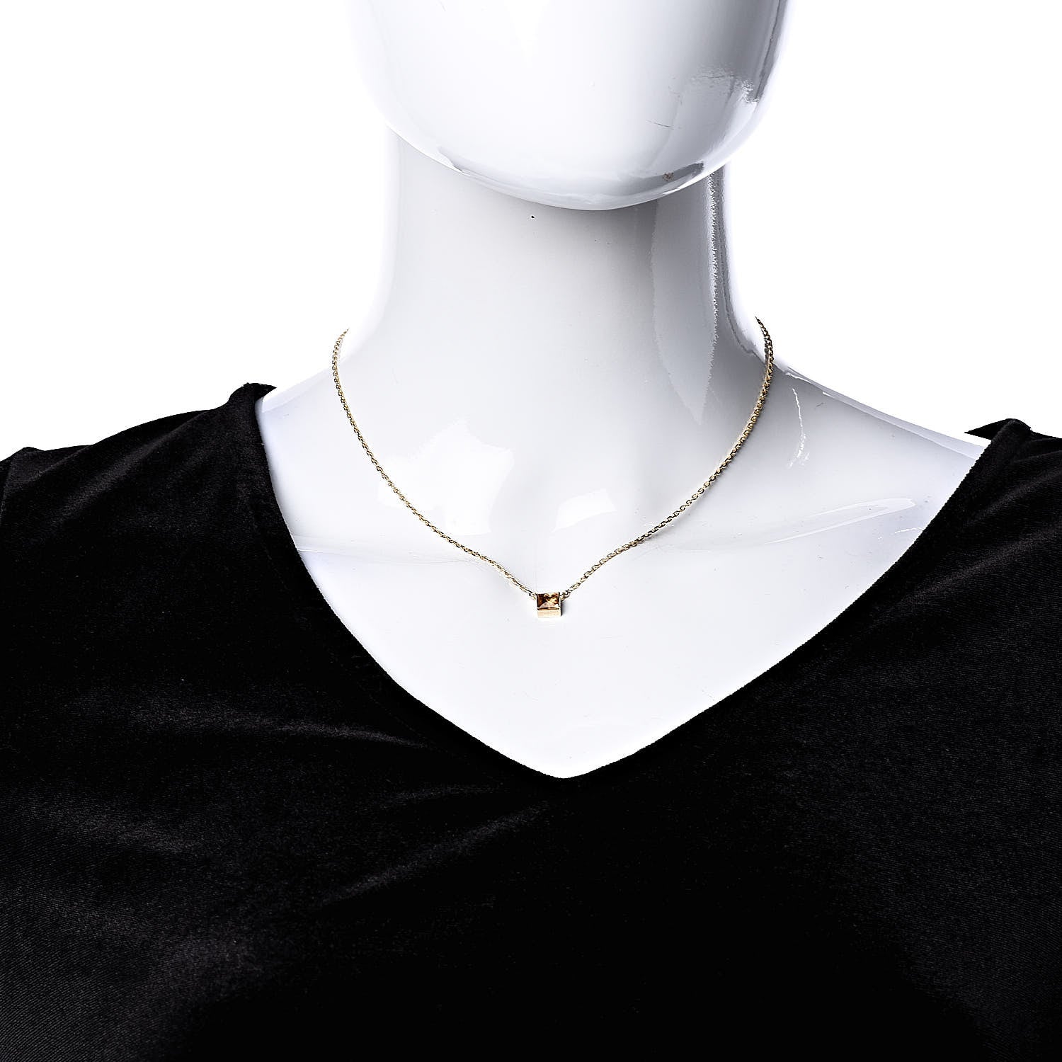 Cartier 18K Yellow Gold Citrine Tank Pendant Necklace 2 of 6