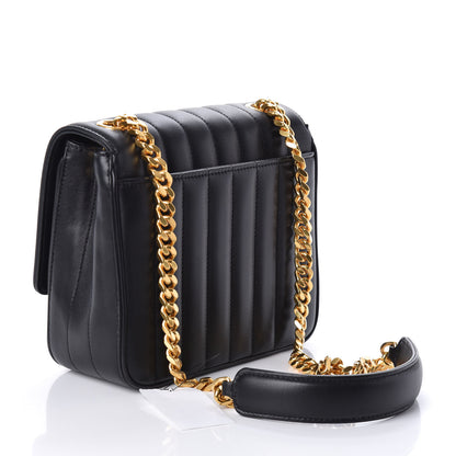 Saint Laurent Lambskin Matelasse Monogram Medium Vicky Chain Bag Black 3 of 8