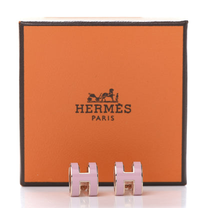 Hermes Rose Gold Lacquered Pop H Earrings Rose Dragee 6 of 6