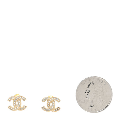 Chanel Crystal CC Earrings Gold 2 of 4