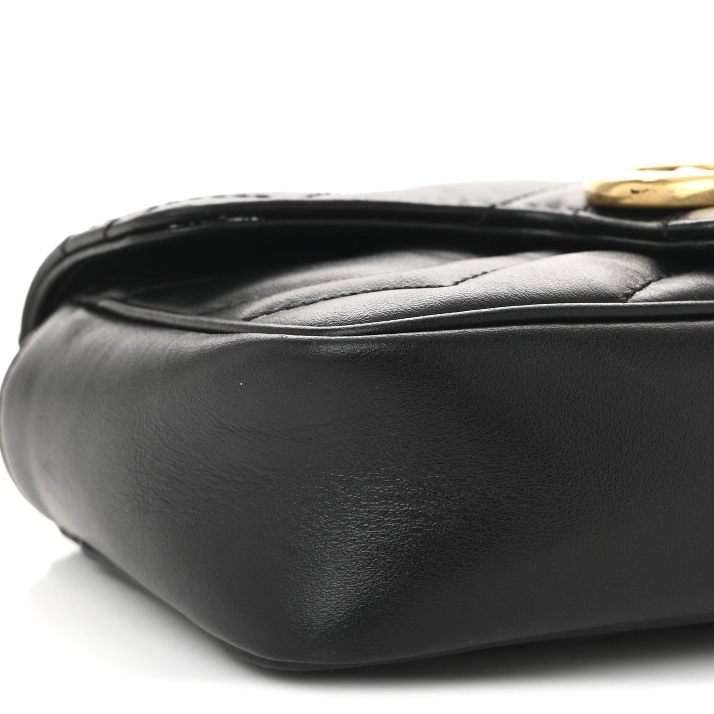 Calfskin Matelasse Super Mini GG Marmont Shoulder Bag Black