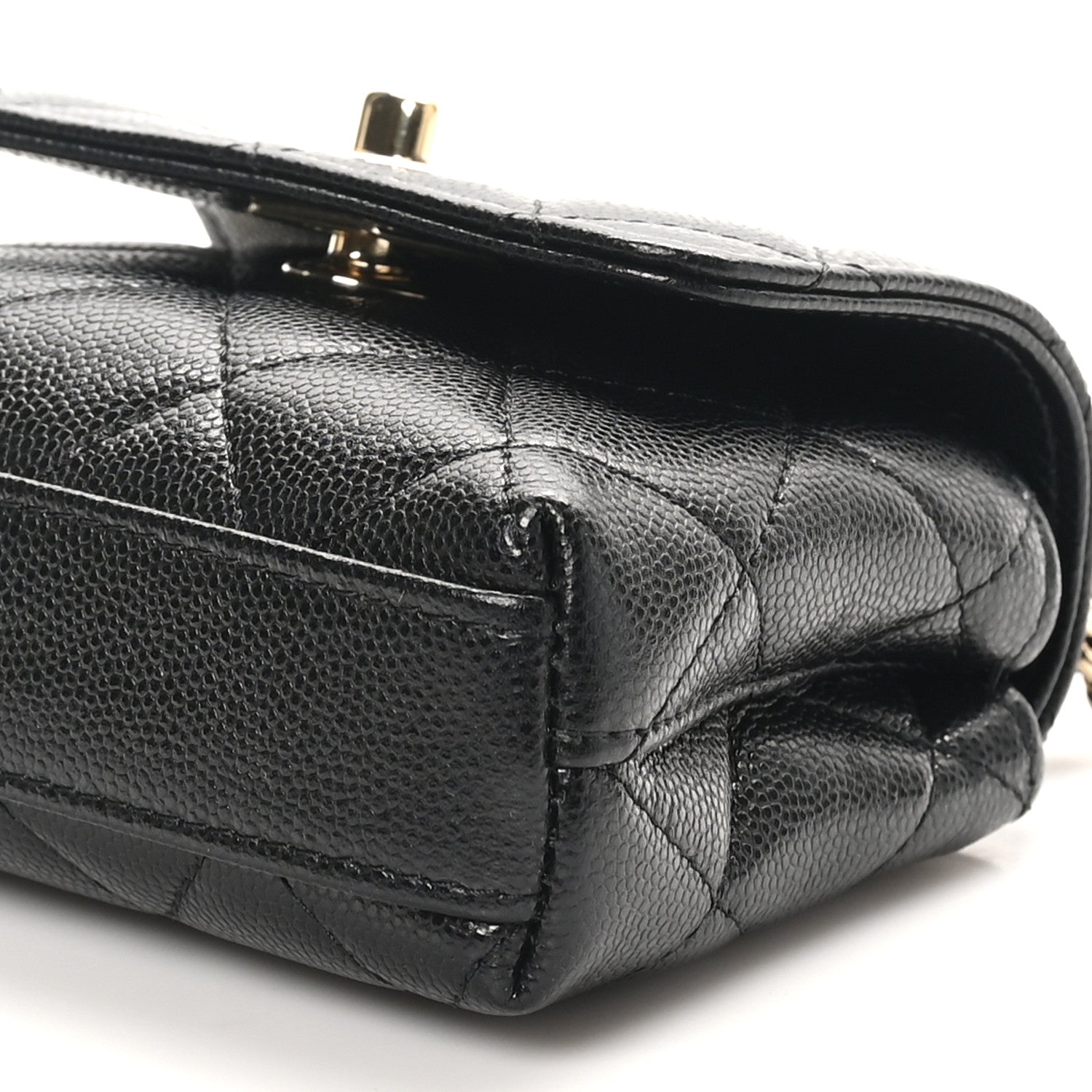 Chanel Caviar Quilted Nano Coco Handle Clutch With Chain Black 10 of 10