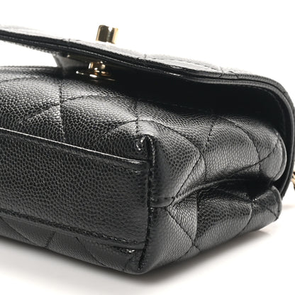 Chanel Caviar Quilted Nano Coco Handle Clutch With Chain Black 10 of 10