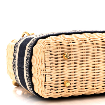 Christian Dior Wicker Oblique Mini Lady Dior Bag Blue 7 of 8