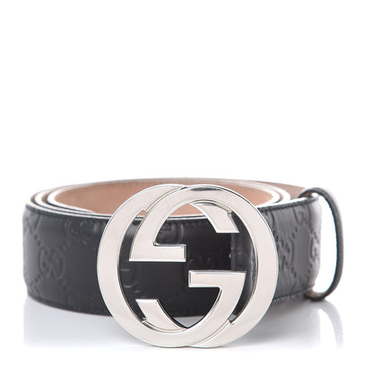 Gucci Guccissima Signature Interlocking G 40mm Belt 90 36 Black 1 of 6
