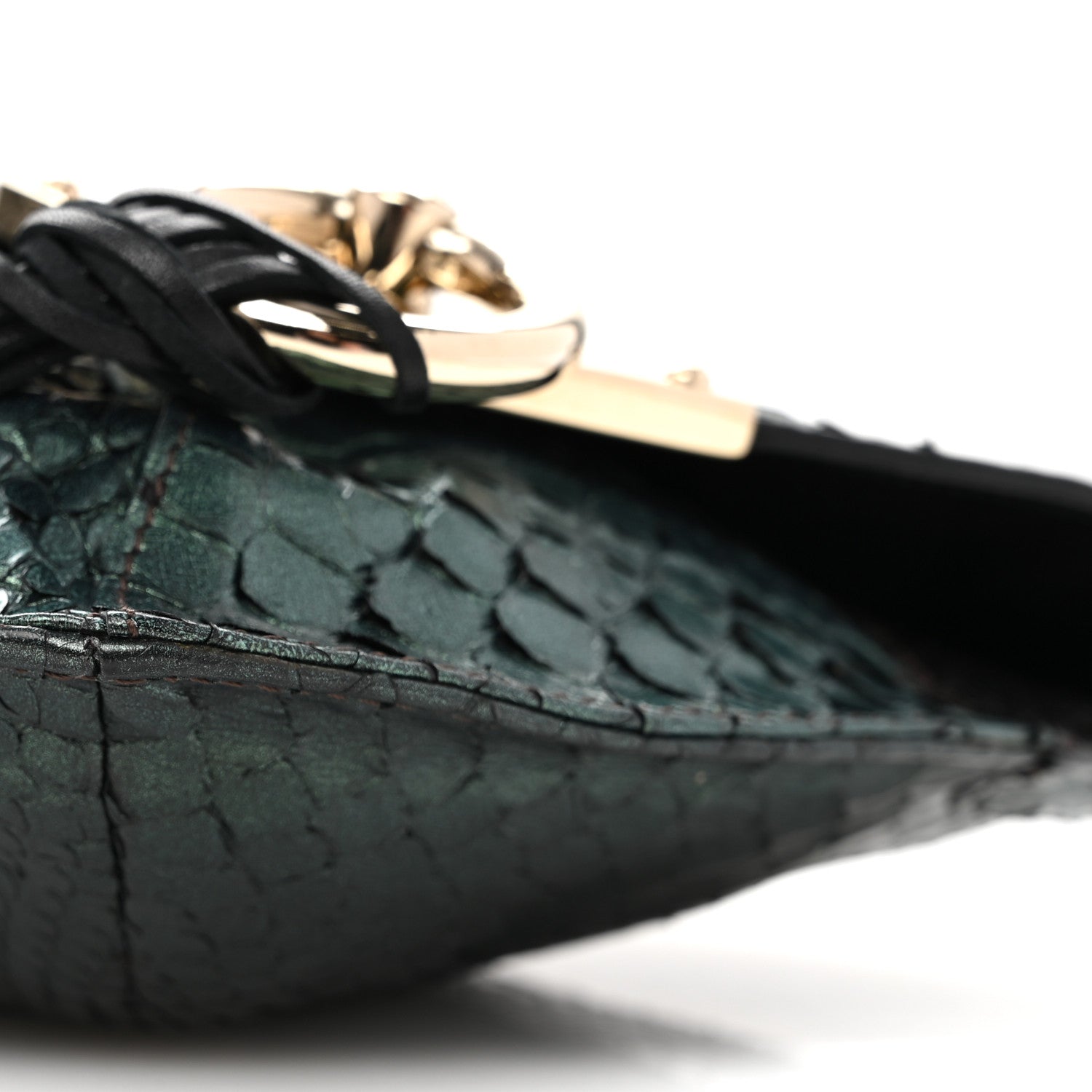 Jimmy Choo Metallic Snakeskin Lambskin Clutch Black Multicolor 9 of 12