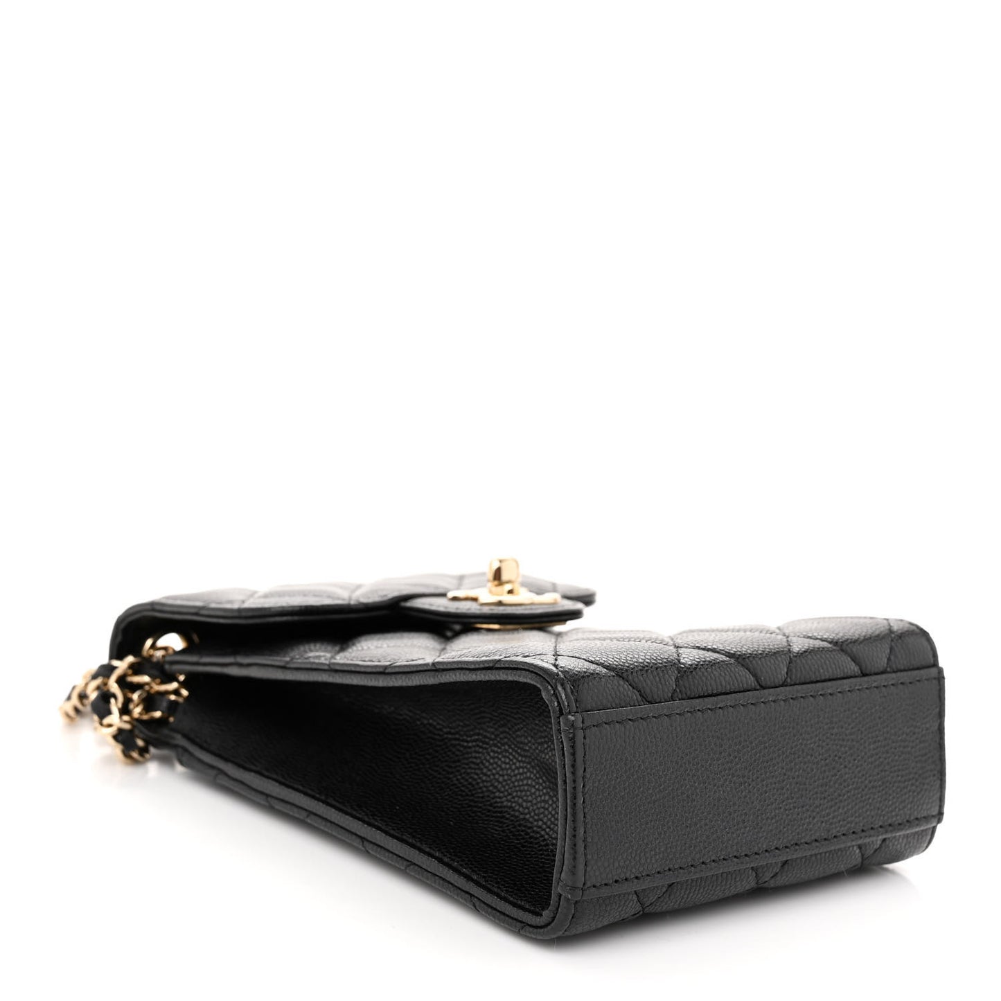 Caviar Quilted Classic Phone Holder Black