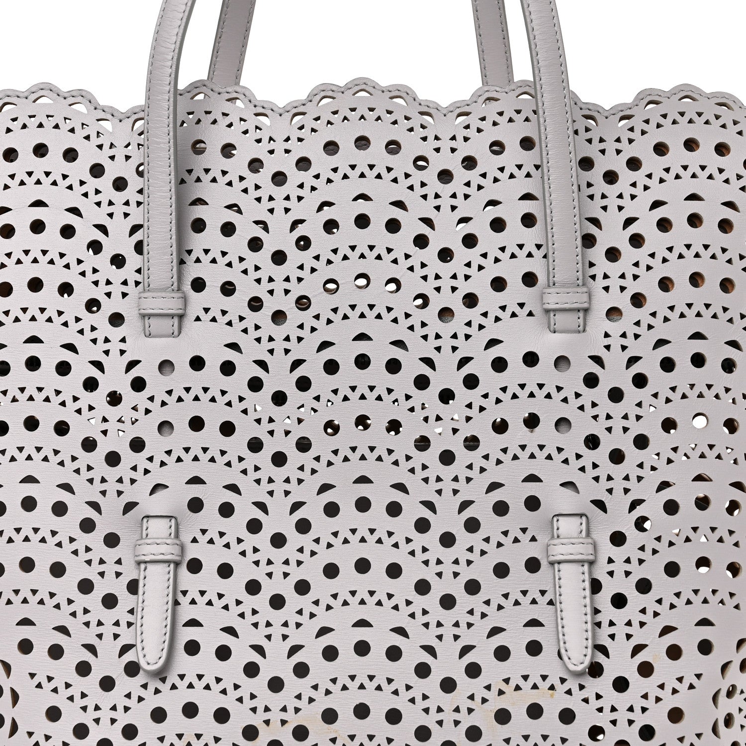 Alaia Lux Calfskin Vienne Wave Mina 32 Bag Perle 8 of 12