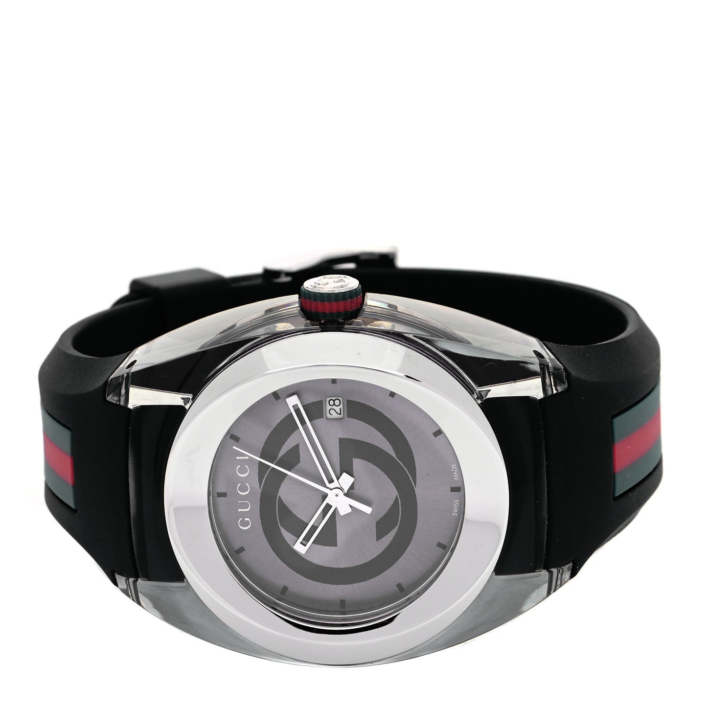 Stainless Steel Rubber 46mm Sync Web Quartz Watch Grey