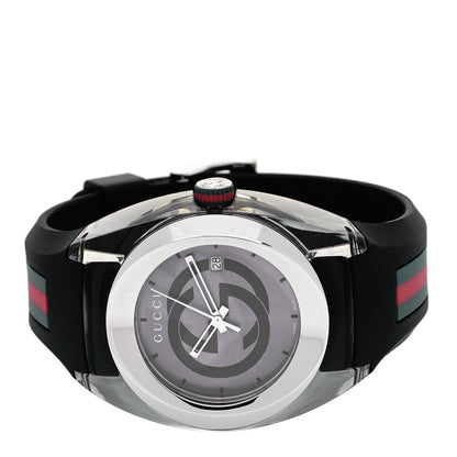 Gucci Stainless Steel Rubber 46mm Sync Web Quartz Watch Grey 2 of 5
