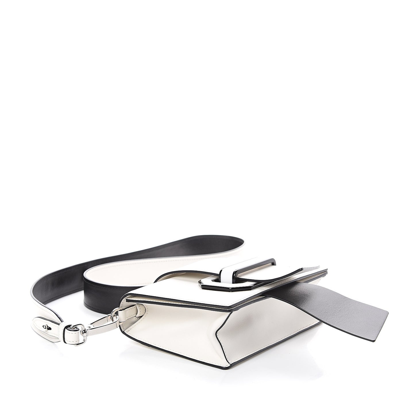City Calf Plex Ribbon Bag White Black