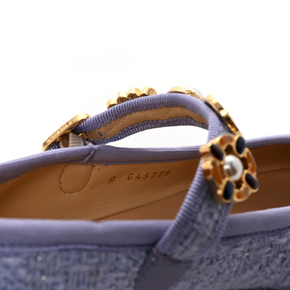 Chanel Wool Tweed Patent Mary Jane Flats 37.5 Lilac 9 of 9