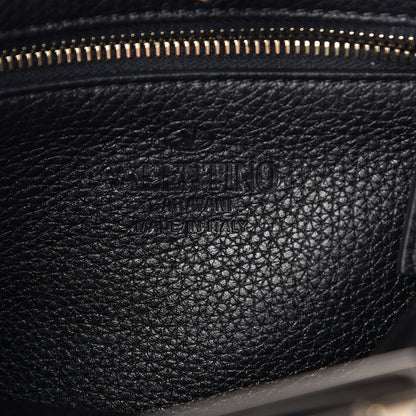 Valentino Garavani Pebbled Calfskin Mini Rockstud Flip-Lock Messenger Bag Black 6 of 10