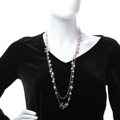 Chanel Crystal Pearl Pearls Coronation CC Long Necklace Gold 2 of 6