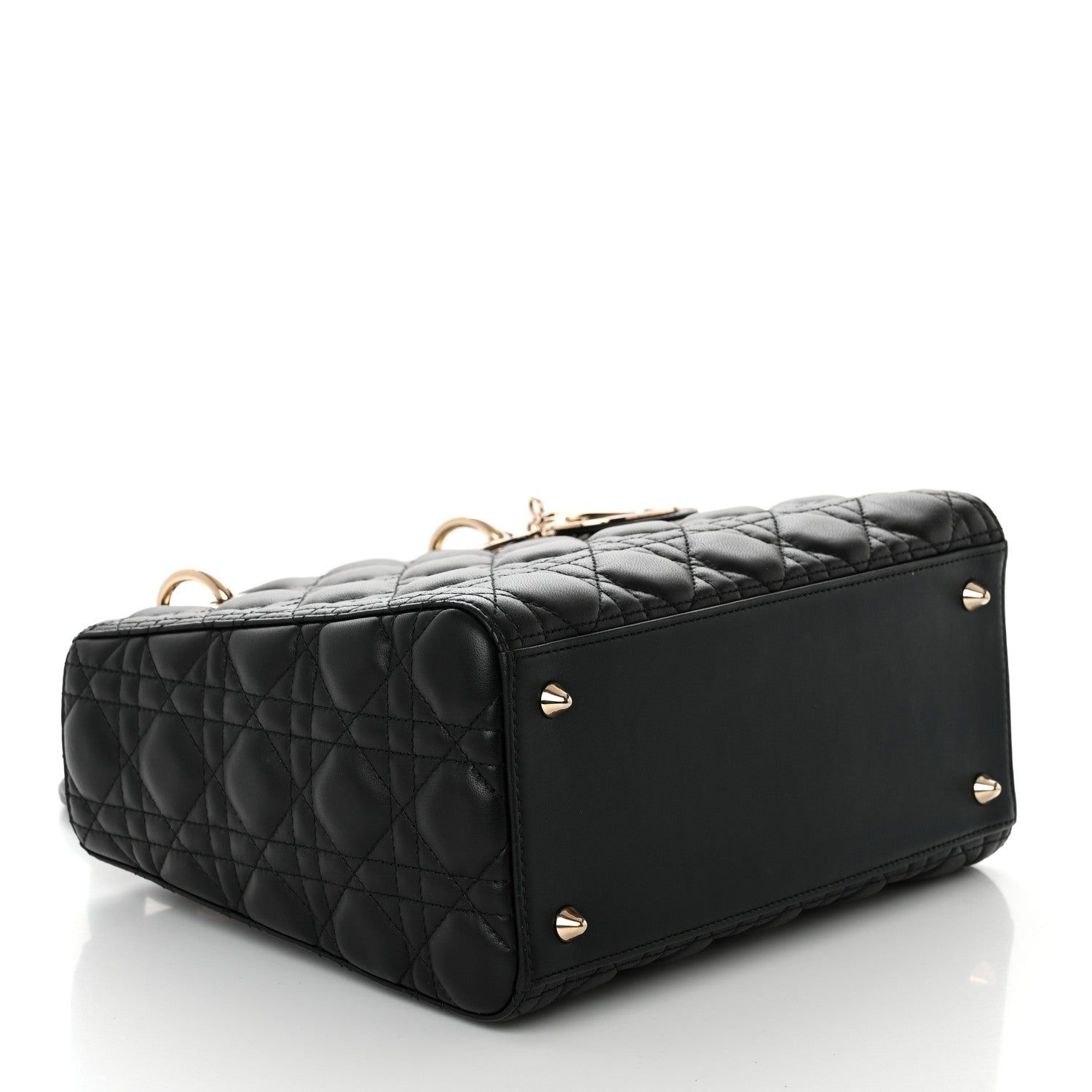 Christian Dior Lambskin Cannage Medium Lady Dior Black 4 of 10