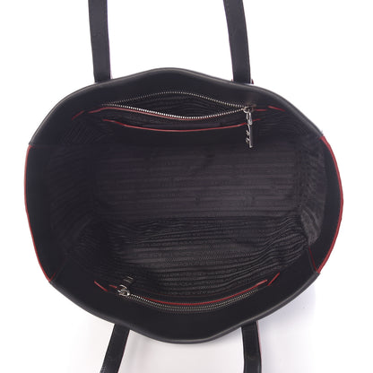 Prada City Calf Sport Tote Black Rosso 5 of 8