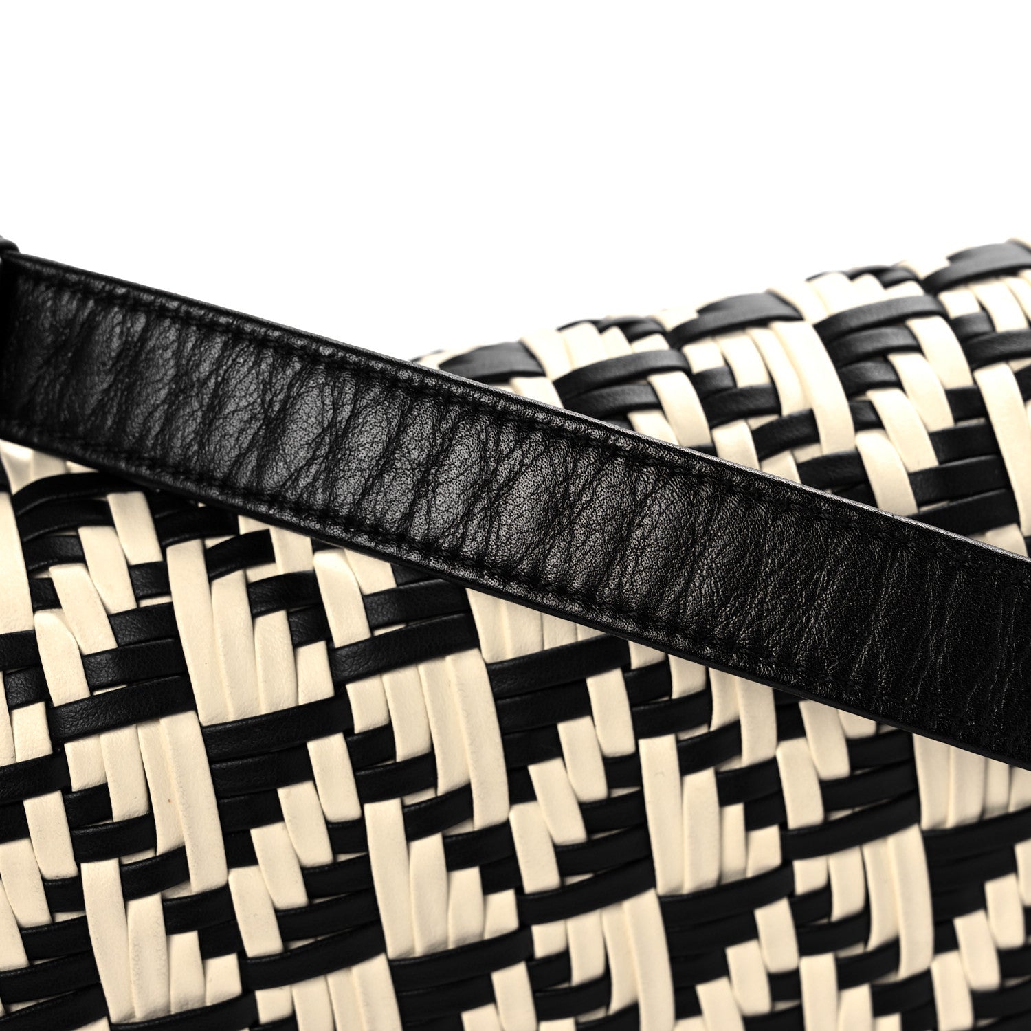 Chanel Calfskin Woven Medium Boy Flap Black White 15 of 15