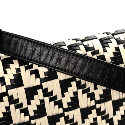 Chanel Calfskin Woven Medium Boy Flap Black White 15 of 15