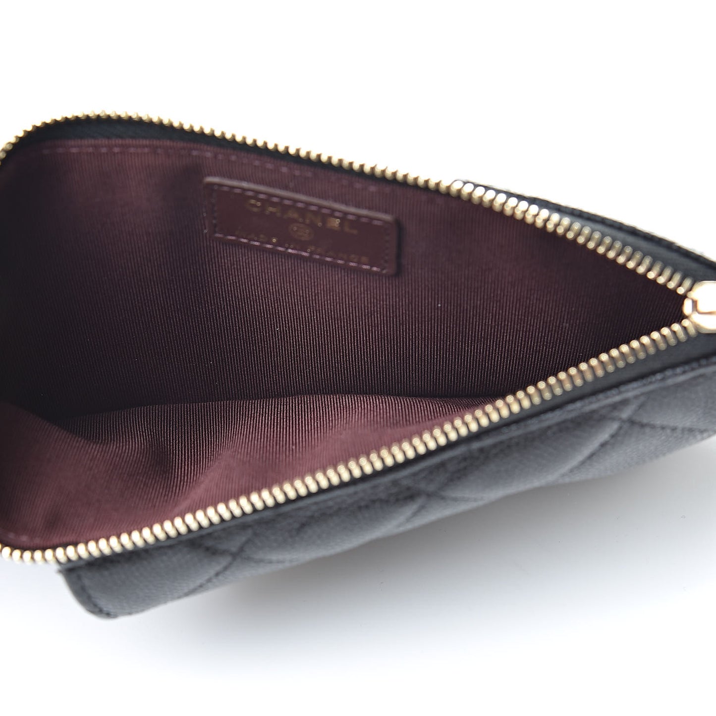 Caviar Quilted Classic Flat Wallet Pouch Black