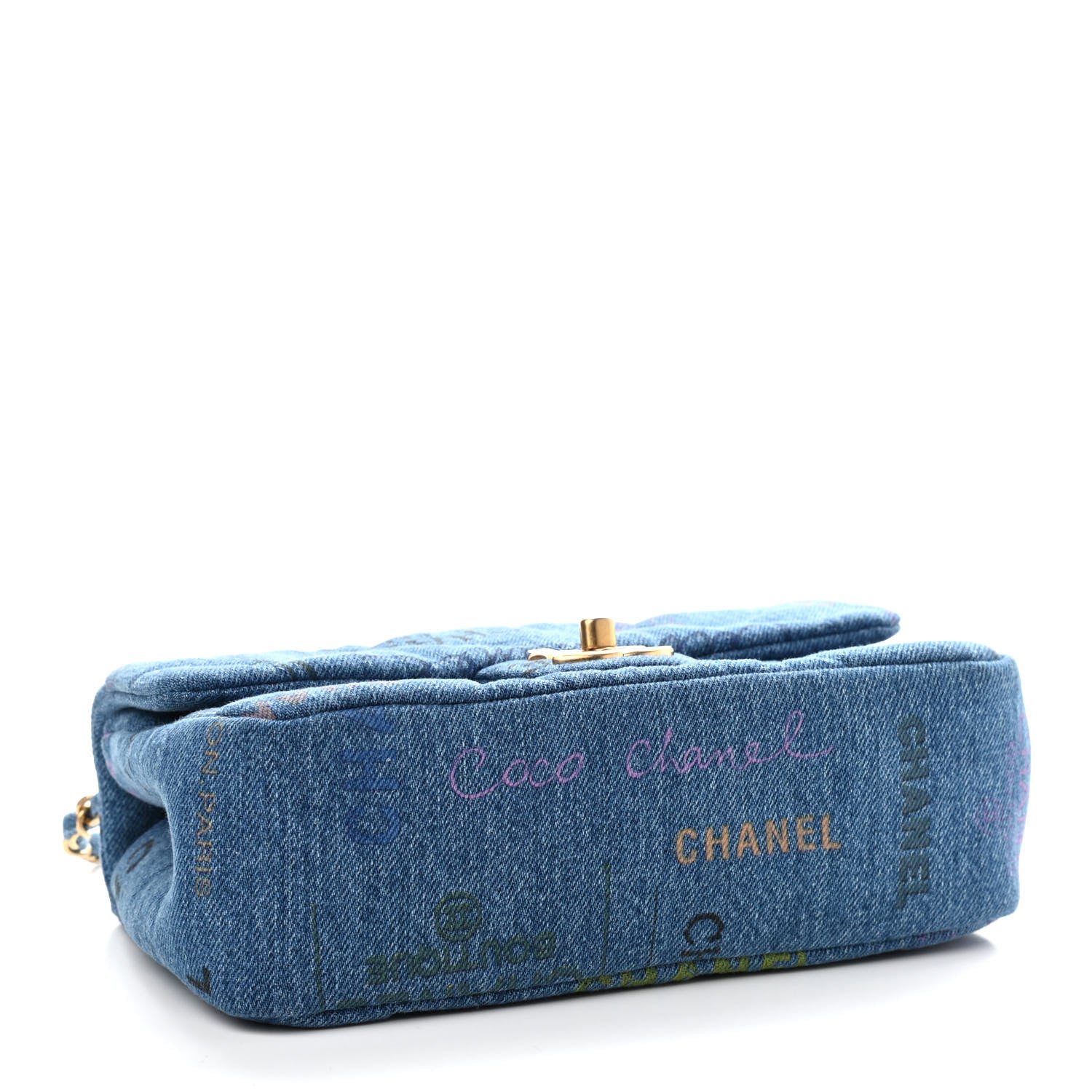 Chanel Denim Quilted Mini Denim Mood Rectangular Flap Blue Multicolor 4 of 9