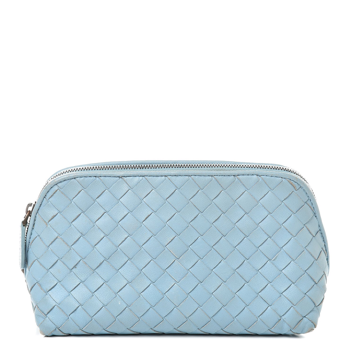Bottega Veneta Nappa Intrecciato Cosmetic Case Light Blue 1 of 16
