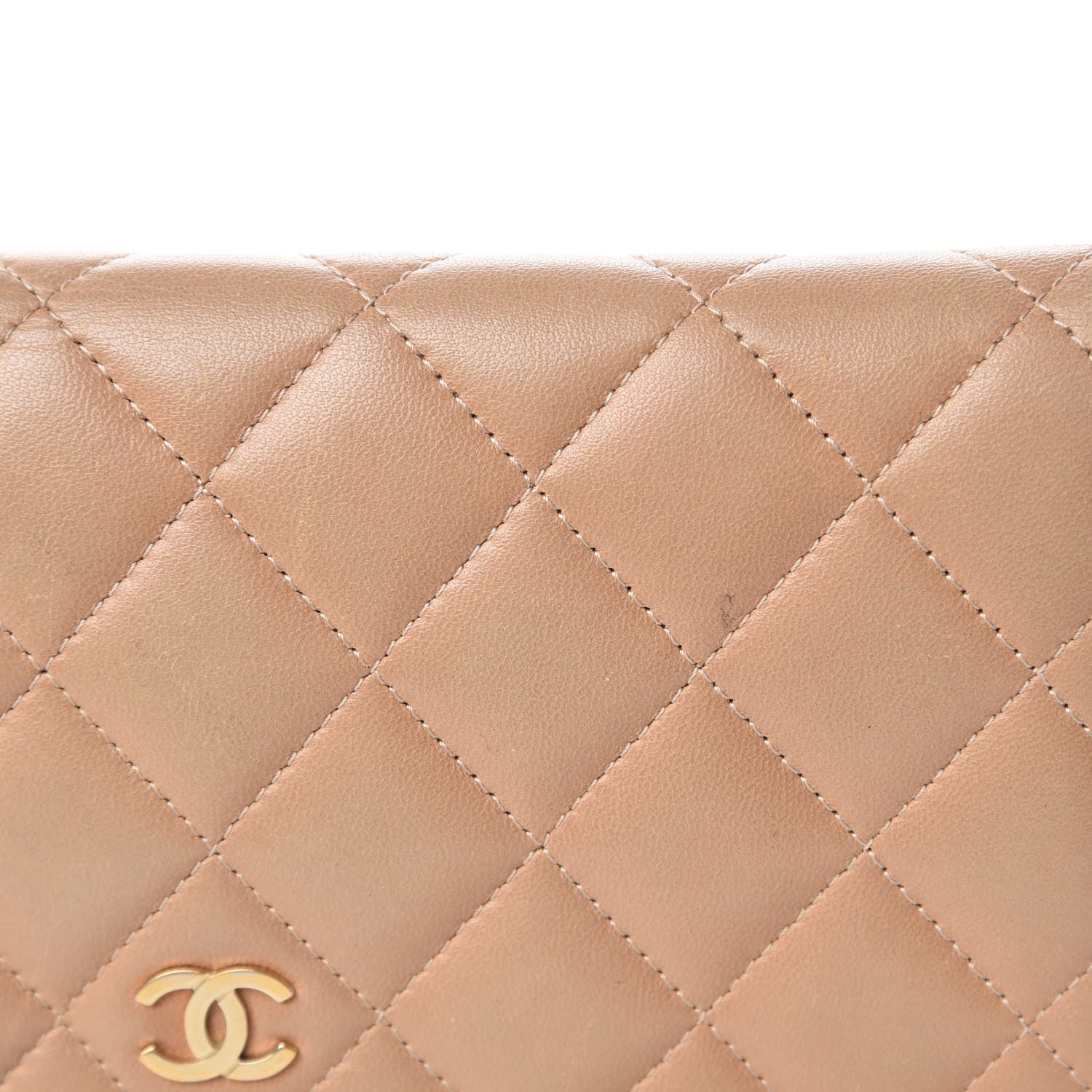 Chanel Lambskin Quilted Yen Wallet Beige 14 of 18