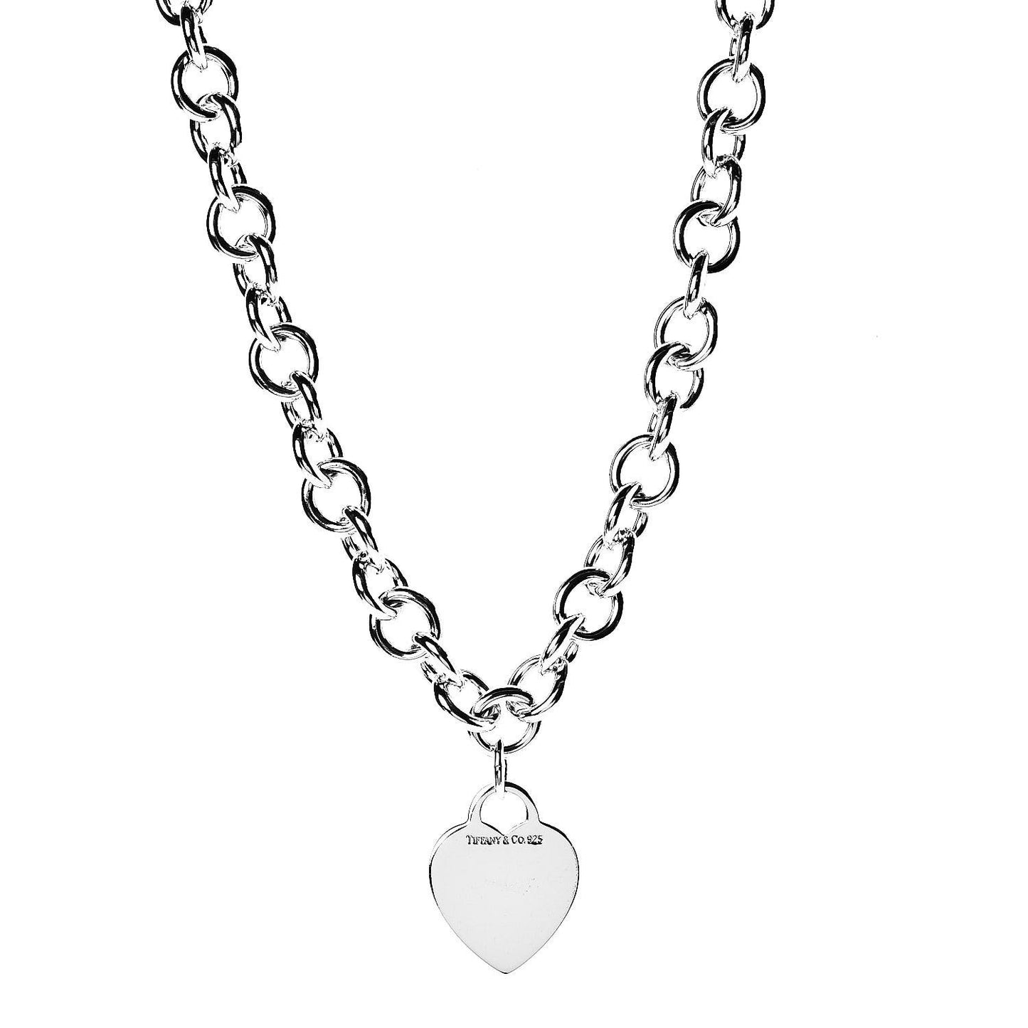 Sterling Silver Heart Tag Necklace