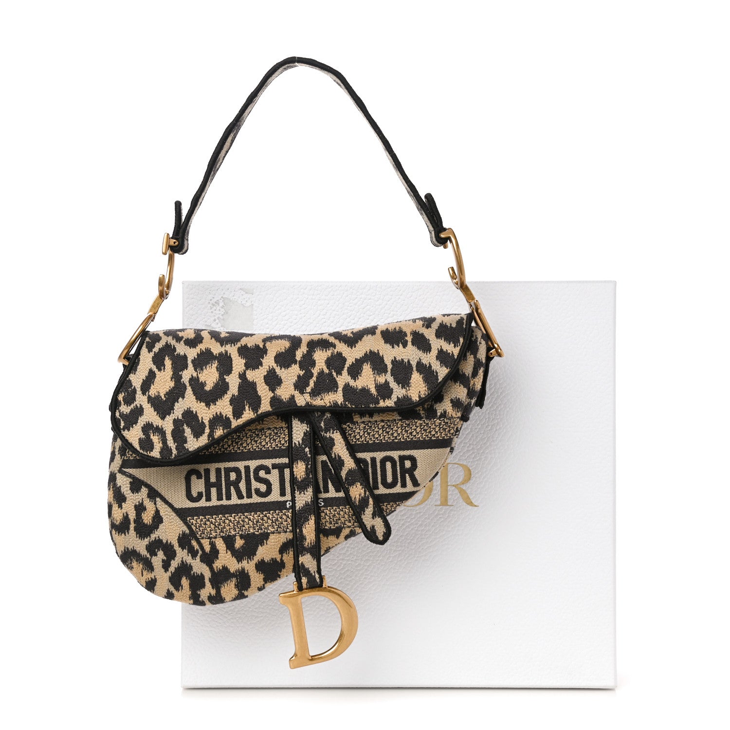 Christian Dior Canvas Mizza Embroidered Saddle Bag Beige Multicolor 10 of 10
