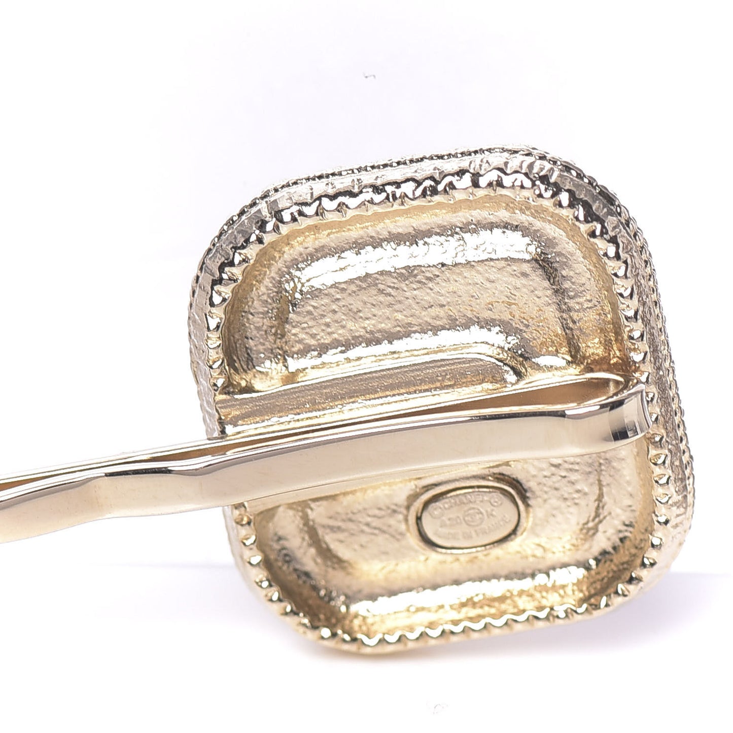 Metal Glass Strass CC Hair Clip Gold Pink