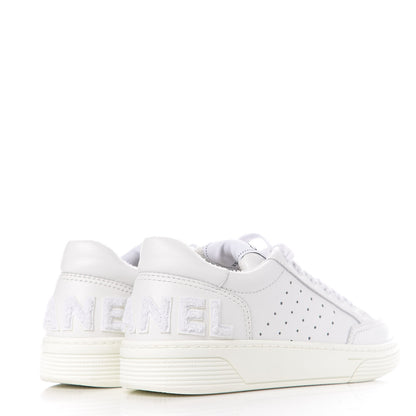 Chanel Calfskin Womens Logo Sneakers 37.5 White 4 of 9