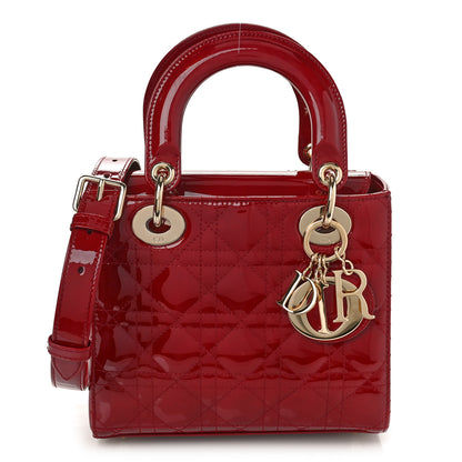 Christian Dior Patent Cannage Small Lady Dior Cherry Red 1 of 8