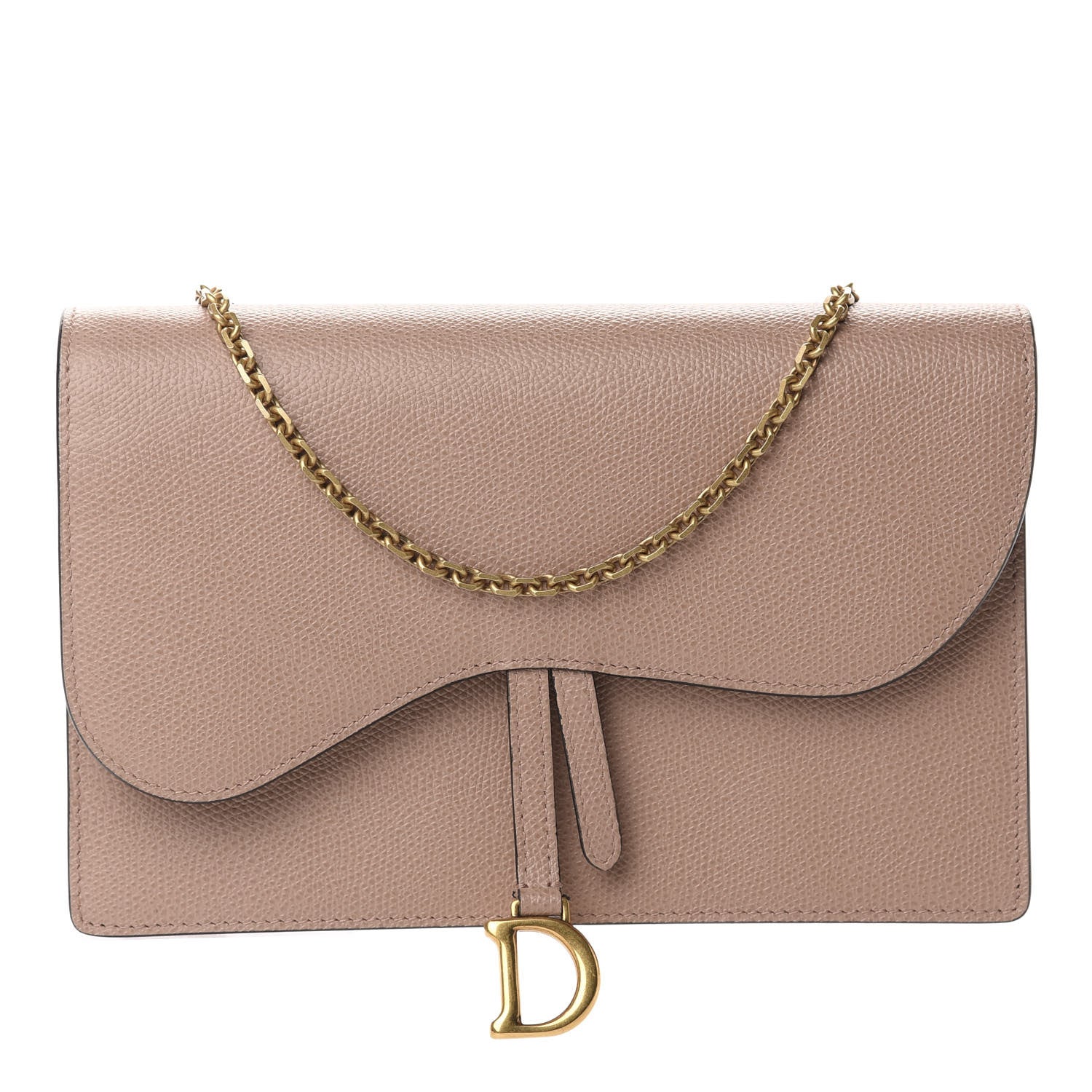 Christian Dior Grained Calfskin Saddle Chain Pouch Fard 2 of 10