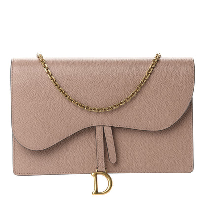 Christian Dior Grained Calfskin Saddle Chain Pouch Fard 2 of 10