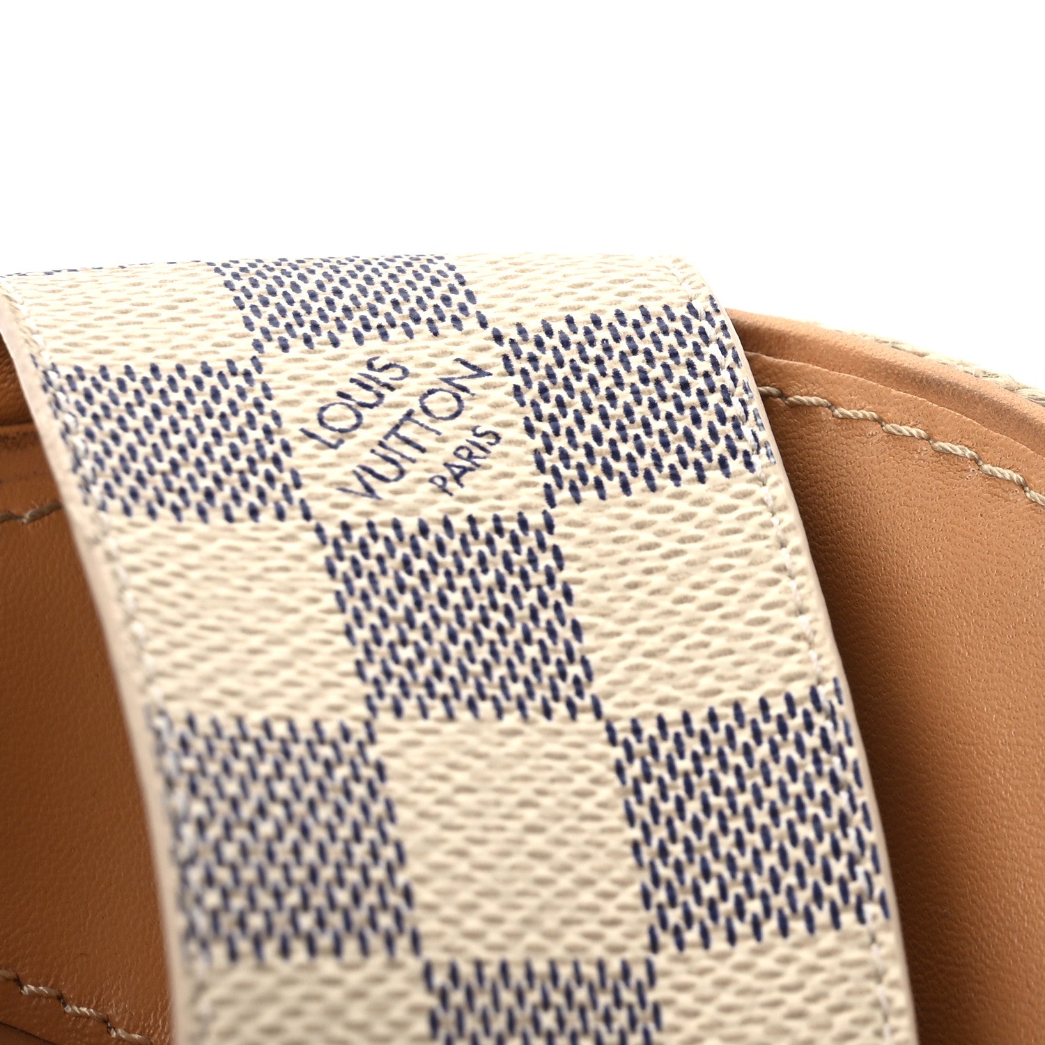 Louis Vuitton Damier Azur Starboard Wedges 38 Tan 12 of 13