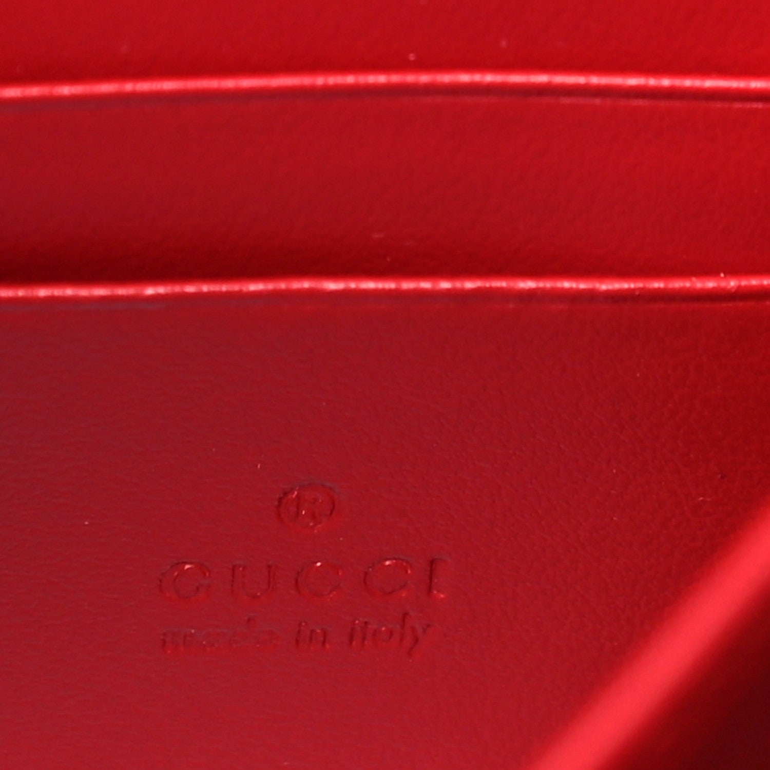 Gucci Calfskin Matelasse GG Marmont Chain Wallet Hibiscus Red 6 of 10