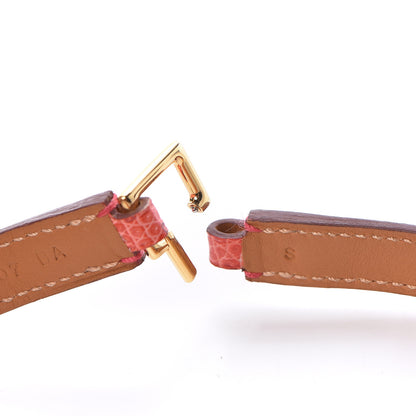 Hermes Lizard Rivale Double Tour Bracelet S Bougainvillea 8 of 9