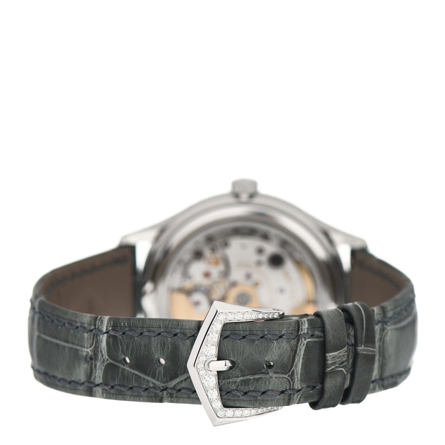 18K White Gold Alligator Diamond Mother of Pearl 38mm Annual Calendar Automatic Watch 4948G-010