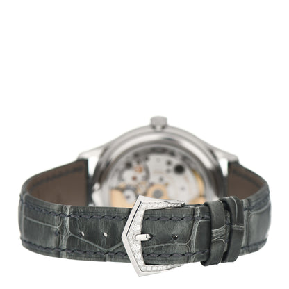 Patek Philippe 18K White Gold Alligator Diamond Mother of Pearl 38mm Annual Calendar Automatic Watch 4948G-010 3 of 5