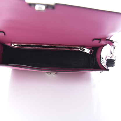Prada Saffiano City Calfskin Studded Small Elektra Shoulder Bag Fuxia 5 of 10