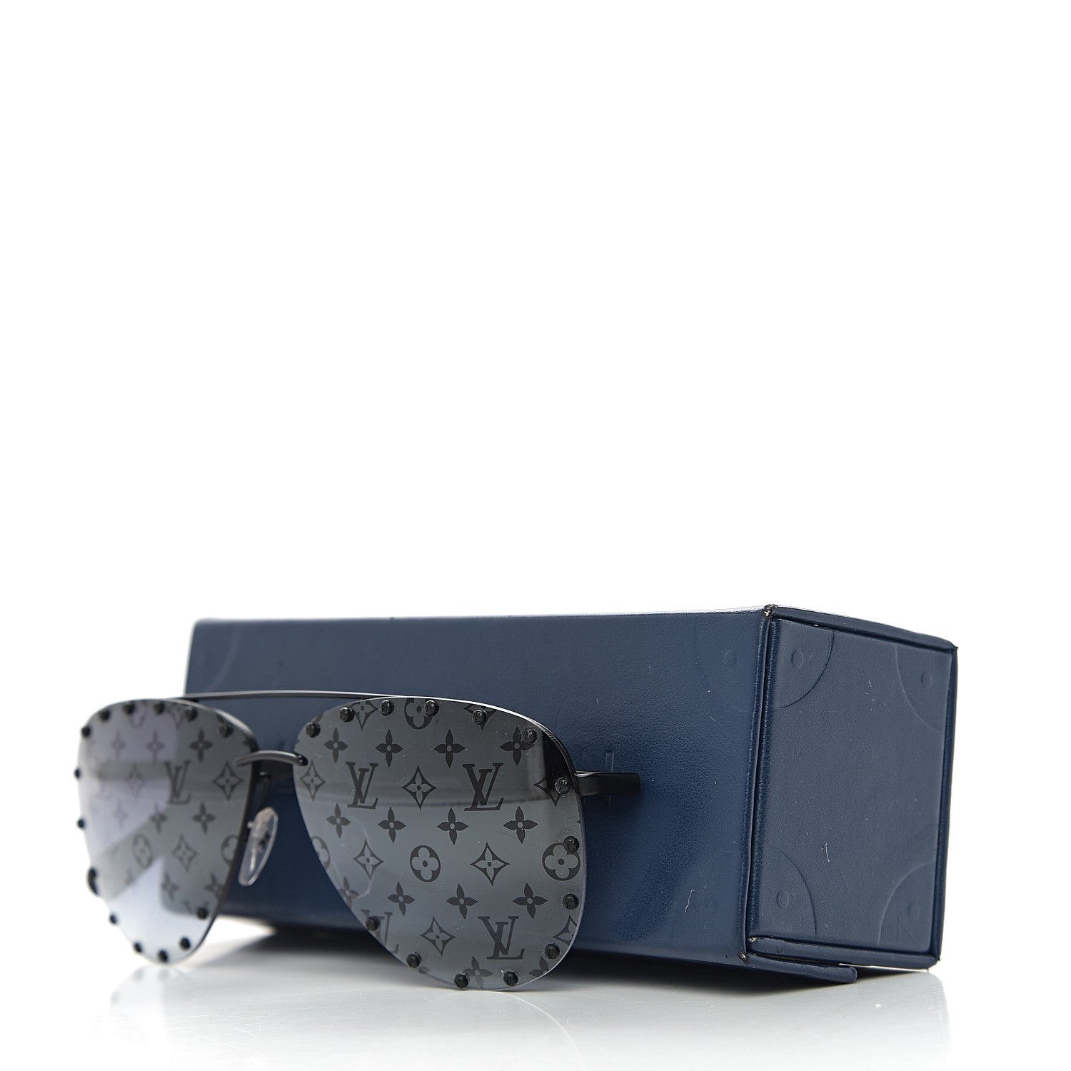 Louis Vuitton Monogram The Party Aviator Sunglasses Z0971U Black 8 of 8