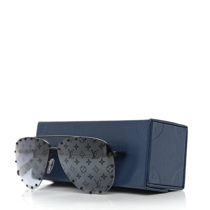 Louis Vuitton Monogram The Party Aviator Sunglasses Z0971U Black 8 of 8