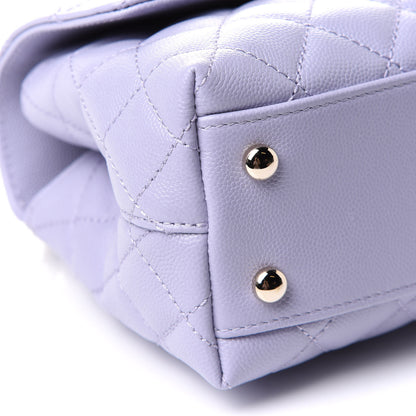 Chanel Caviar Quilted Mini Coco Handle Flap Light Purple 9 of 10