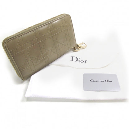 Christian Dior Patent Cannage Charm Wallet Taupe 4 of 8