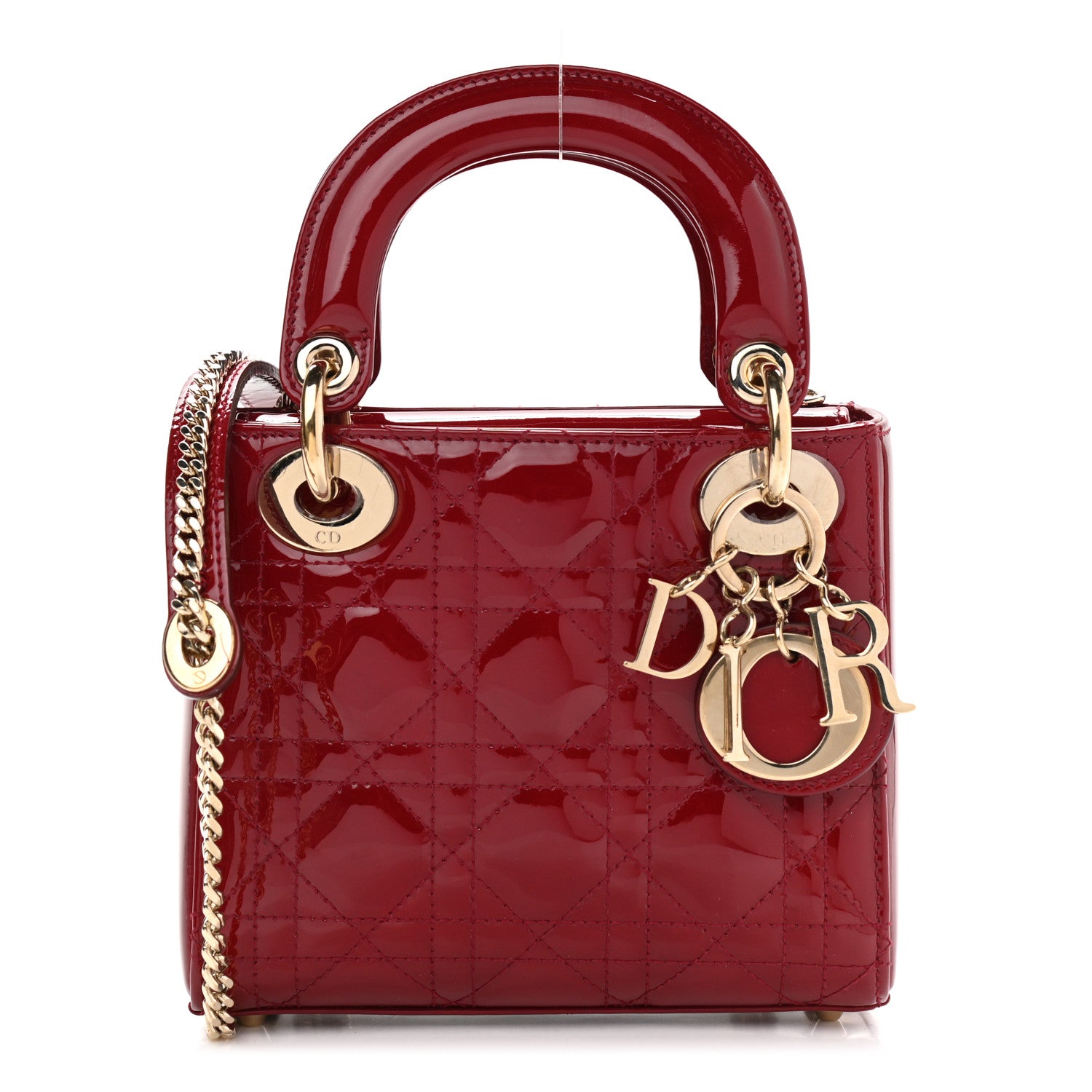 Christian Dior Patent Cannage Mini Lady Dior Red 1 of 13